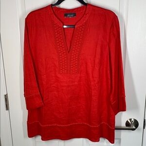 Per Una red linen blouse size large